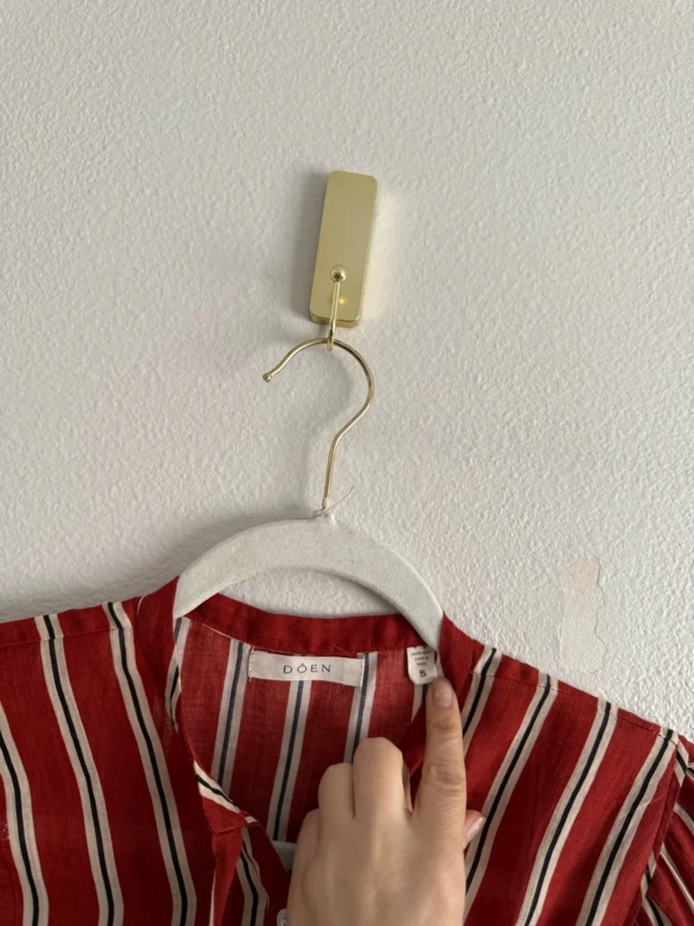 Dôen Imani blouse in Monaco Red stripe Sz S - Picture 6 of 9